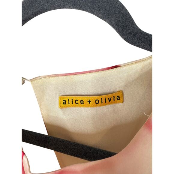 Alice + Olivia Catherine Cherry Blossom Mini Dress Silk Garden Party Coquette S - Picture 4 of 9